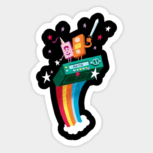 Super VCR Friends Sticker by washburnillustration